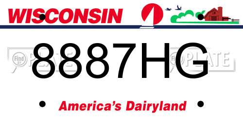 8887HG Wisconsin License Plate