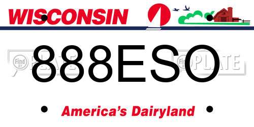 888ESO Wisconsin License Plate