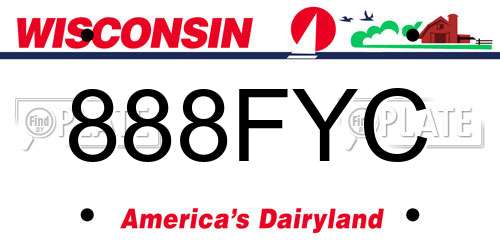 888FYC Wisconsin License Plate
