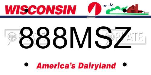 888MSZ Wisconsin License Plate
