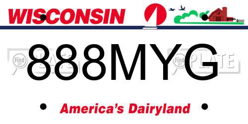 888MYG Wisconsin License Plate