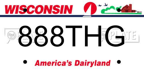 888THG Wisconsin License Plate