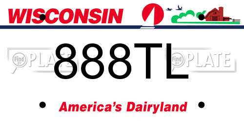 888TL Wisconsin License Plate