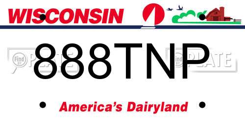 888TNP Wisconsin License Plate