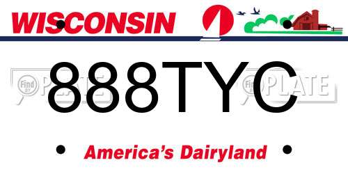 888TYC Wisconsin License Plate