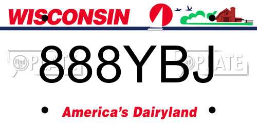 888YBJ Wisconsin License Plate