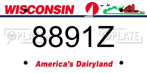 8891Z Wisconsin License Plate