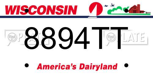 8894TT Wisconsin License Plate