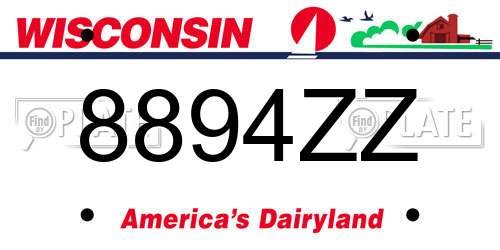 8894ZZ Wisconsin License Plate