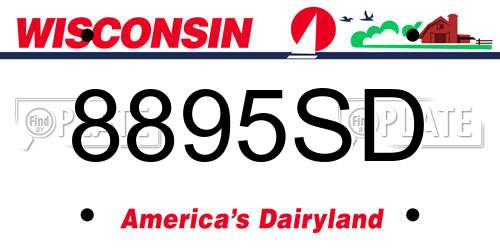 8895SD Wisconsin License Plate