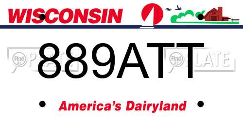 889ATT Wisconsin License Plate