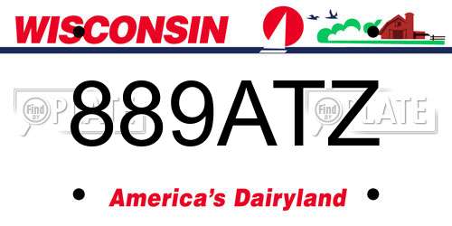 889ATZ Wisconsin License Plate