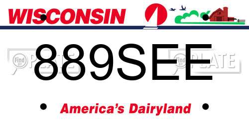 889SEE Wisconsin License Plate