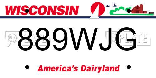 889WJG Wisconsin License Plate
