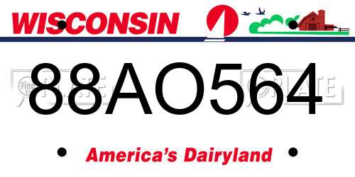 88AO564 Wisconsin License Plate