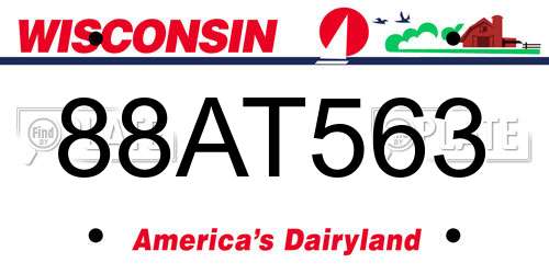 88AT563 Wisconsin License Plate