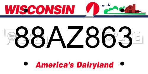88AZ863 Wisconsin License Plate