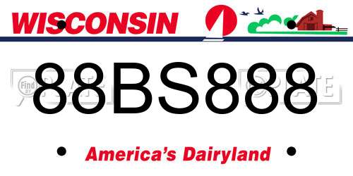 88BS888 Wisconsin License Plate