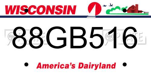 88GB516 Wisconsin License Plate