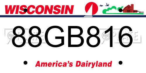 88GB816 Wisconsin License Plate