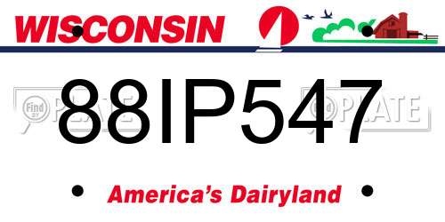 88IP547 Wisconsin License Plate