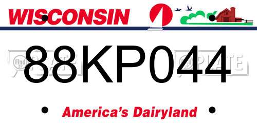 88KP044 Wisconsin License Plate