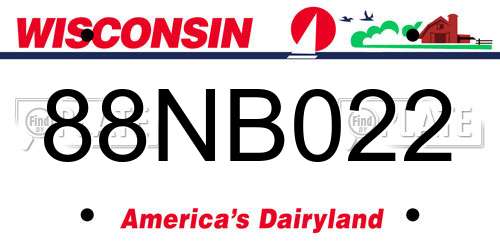 88NB022 Wisconsin License Plate