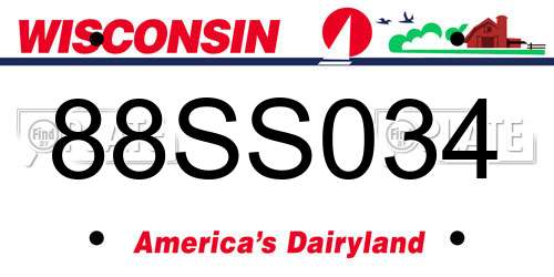 88SS034 Wisconsin License Plate