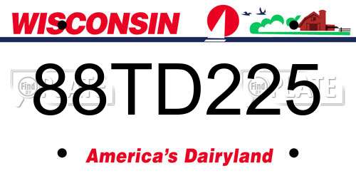 88TD225 Wisconsin License Plate