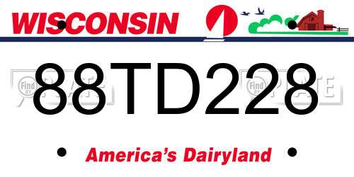 88TD228 Wisconsin License Plate