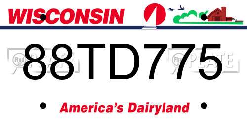 88TD775 Wisconsin License Plate