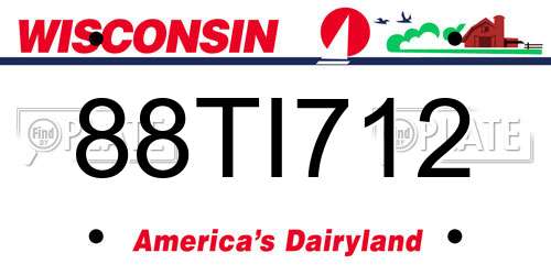88TI712 Wisconsin License Plate