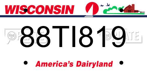 88TI819 Wisconsin License Plate