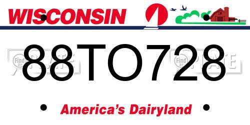 88TO728 Wisconsin License Plate