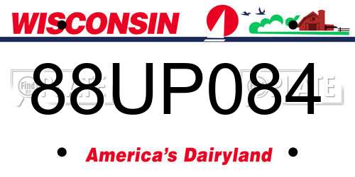 88UP084 Wisconsin License Plate
