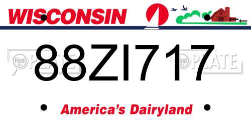 88ZI717 Wisconsin License Plate