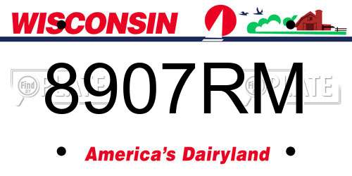 8907RM Wisconsin License Plate