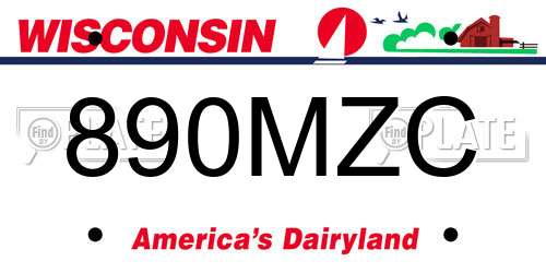 890MZC Wisconsin License Plate