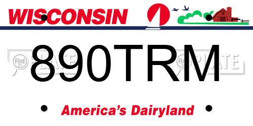 890TRM Wisconsin License Plate