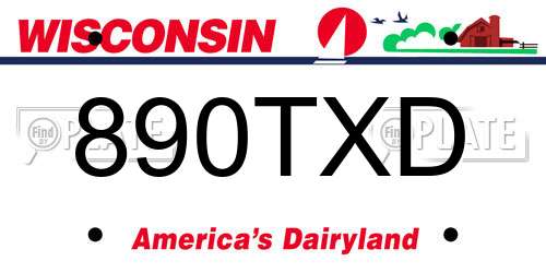 890TXD Wisconsin License Plate
