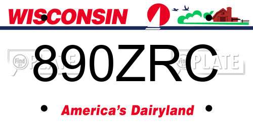 890ZRC Wisconsin License Plate