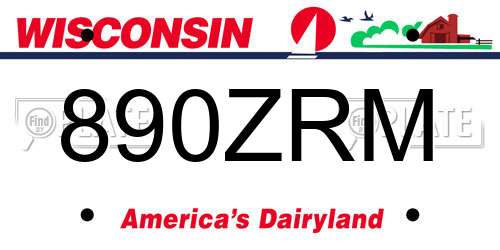 890ZRM Wisconsin License Plate