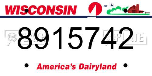 8915742 Wisconsin License Plate