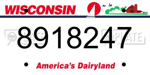 8918247 Wisconsin License Plate