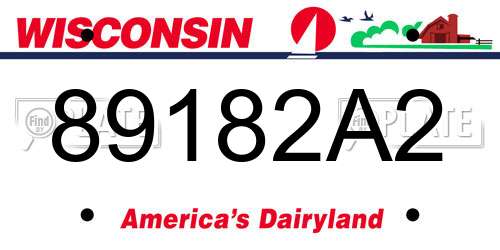 89182A2 Wisconsin License Plate