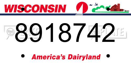 8918742 Wisconsin License Plate