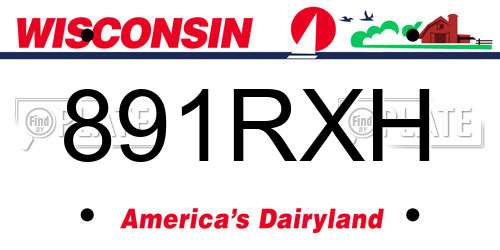 891RXH Wisconsin License Plate