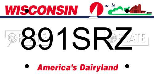 891SRZ Wisconsin License Plate