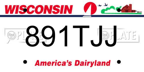 891TJJ Wisconsin License Plate