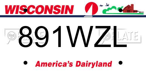 891WZL Wisconsin License Plate